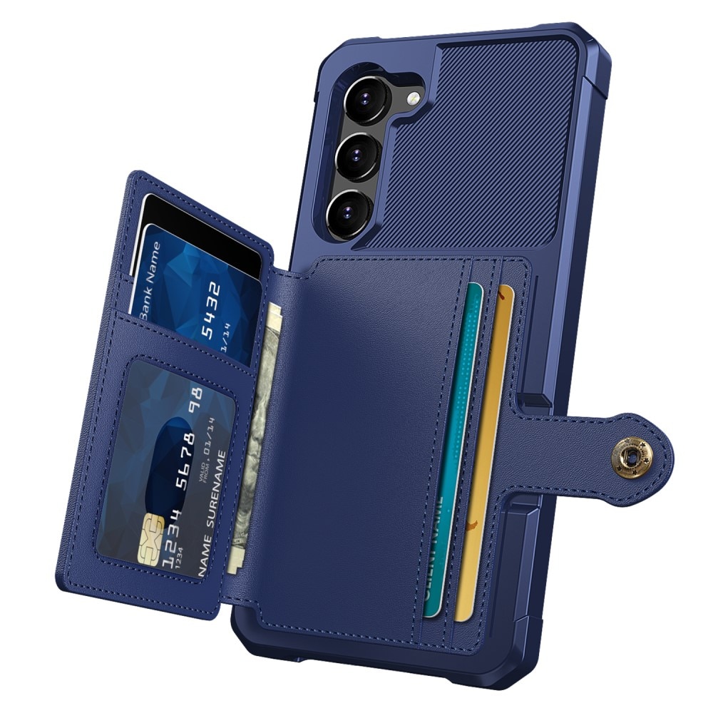 Samsung Galaxy S23 Stöttåligt Mobilskal med Plånbok, blå