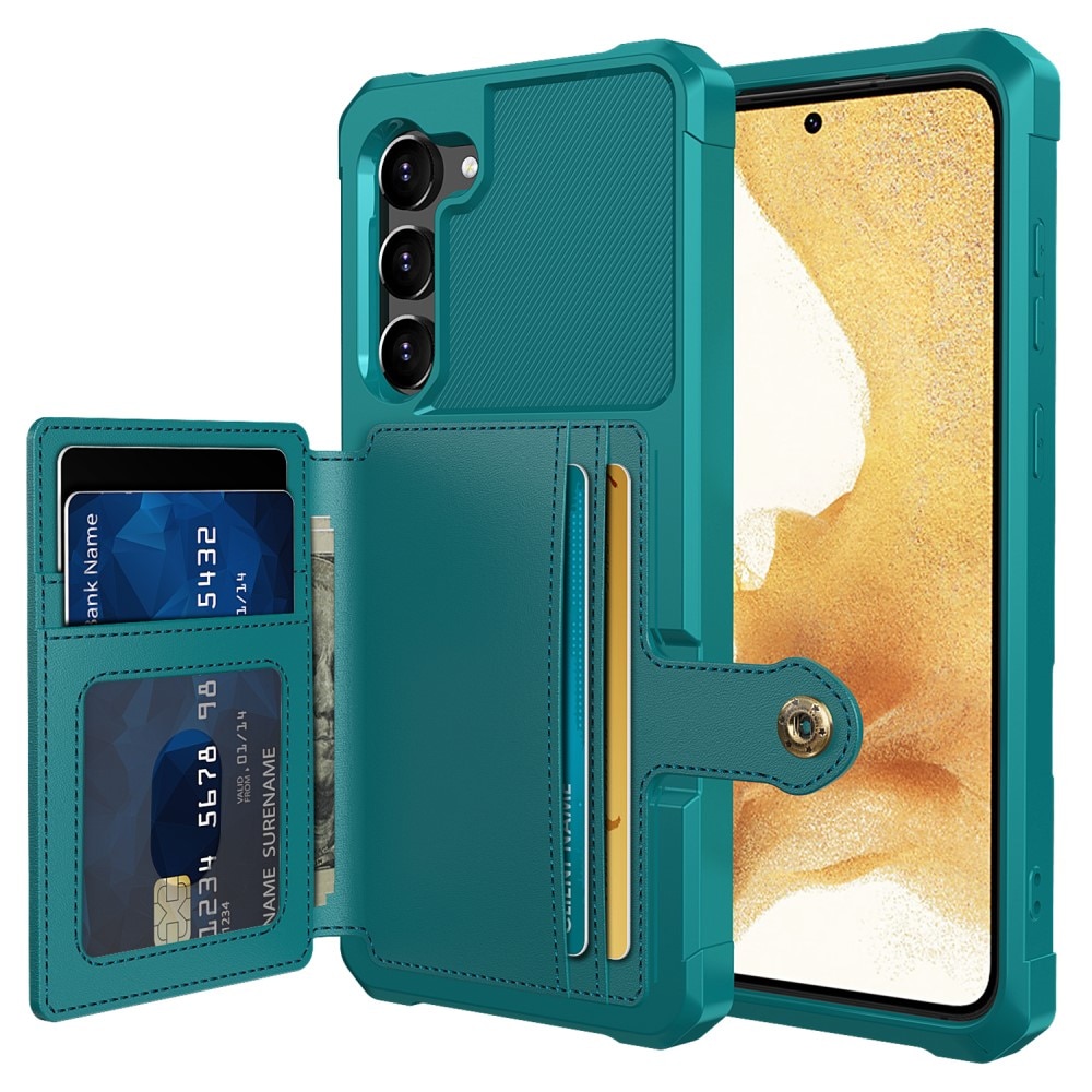 Samsung Galaxy S23 Stöttåligt Mobilskal med Plånbok, grön