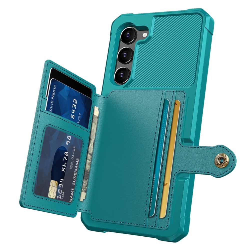 Samsung Galaxy S23 Stöttåligt Mobilskal med Plånbok, grön