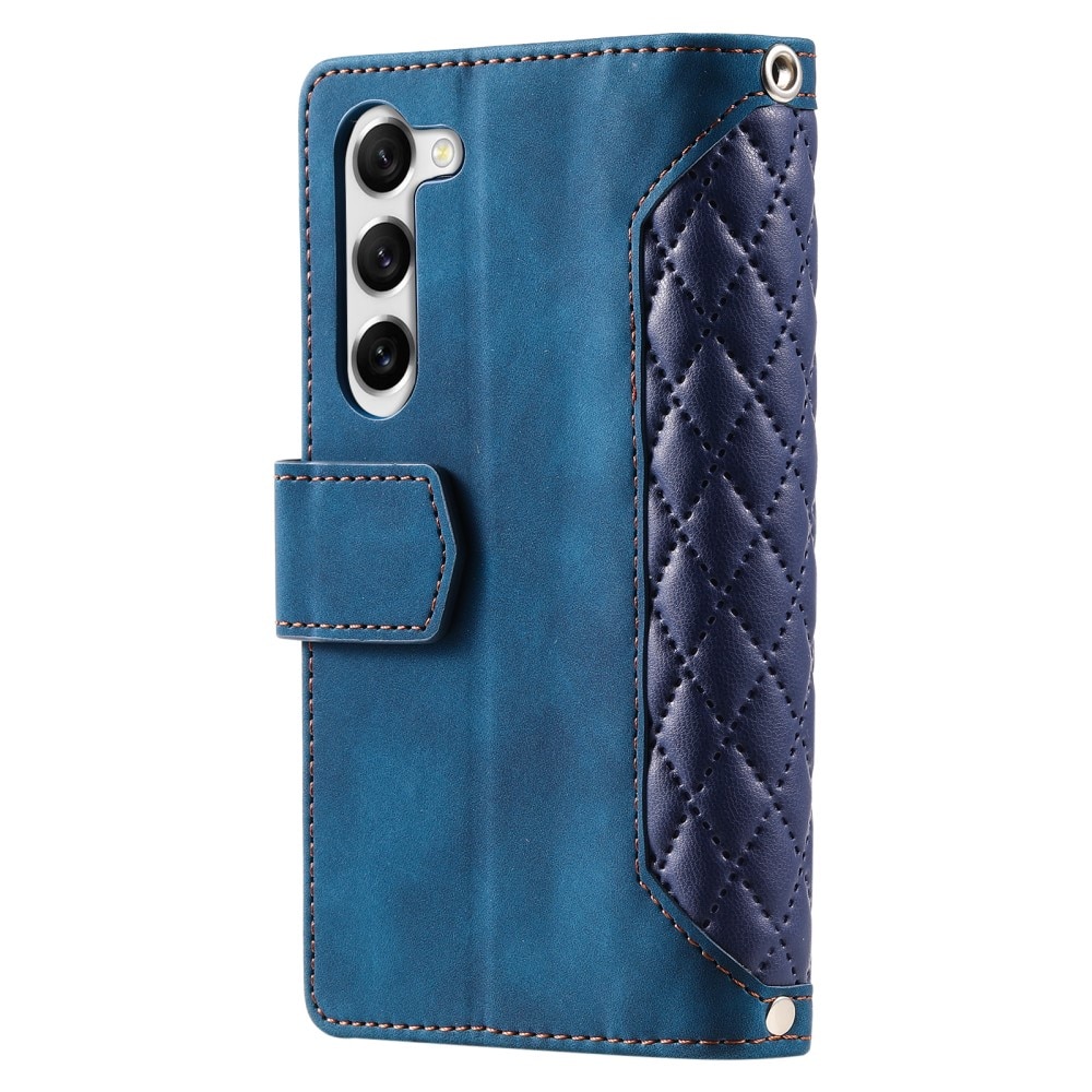 Samsung Galaxy S23 Quiltad plånboksväska, blå