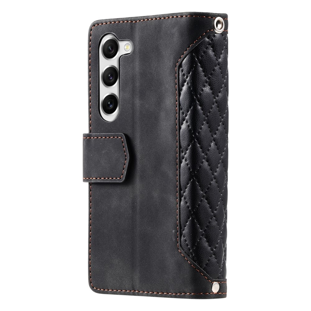 Samsung Galaxy S23 Quiltad plånboksväska, svart