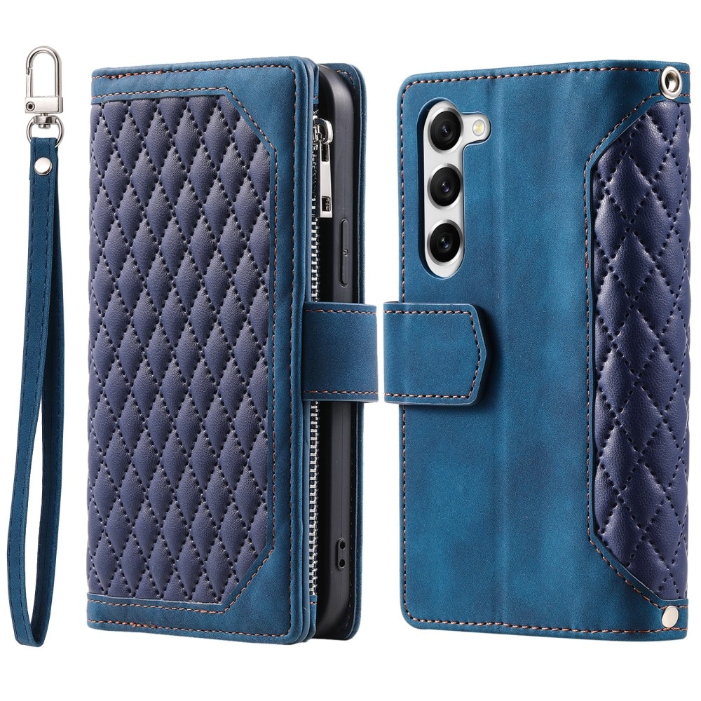 Samsung Galaxy S23 Plus Quiltad plånboksväska, blå
