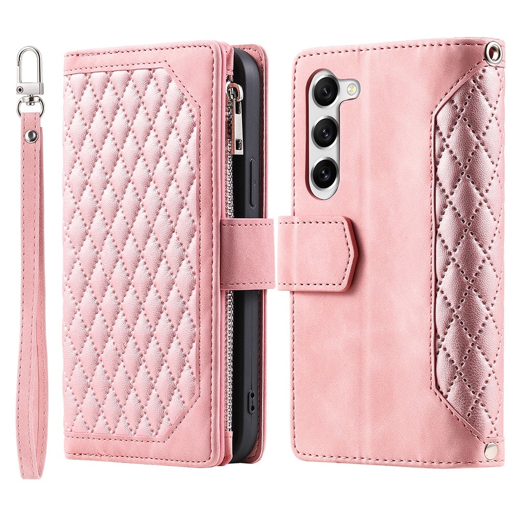Samsung Galaxy S23 Plus Quiltad plånboksväska, rosa