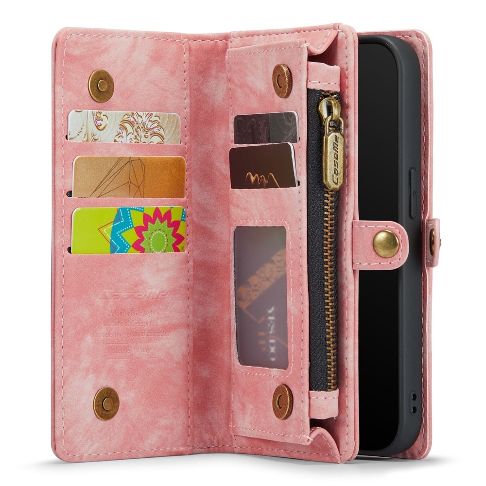 iPhone 7 Rymligt plånboksfodral med många kortfack, rosa