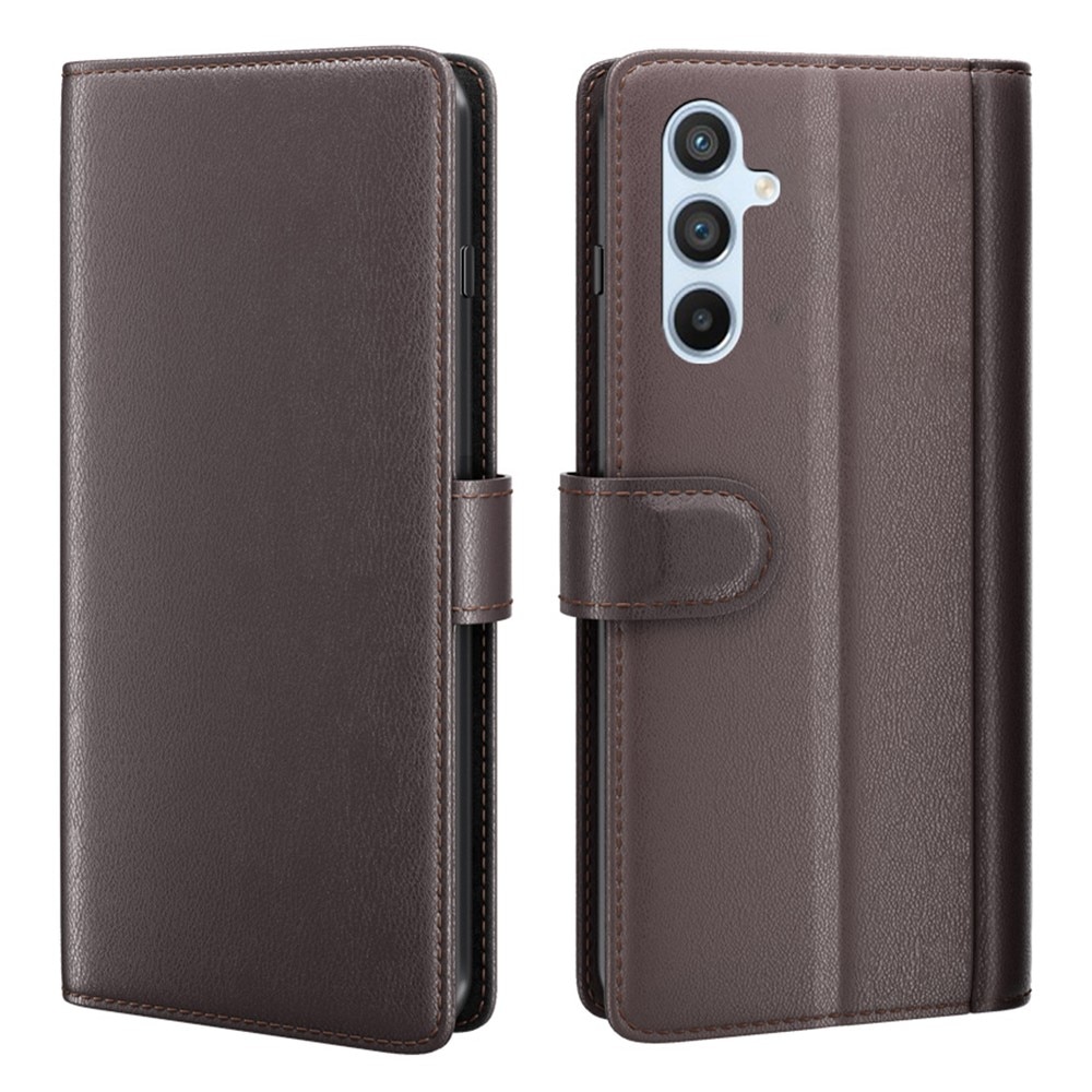 Samsung Galaxy A54 Plånboksfodral i Äkta Läder, brun
