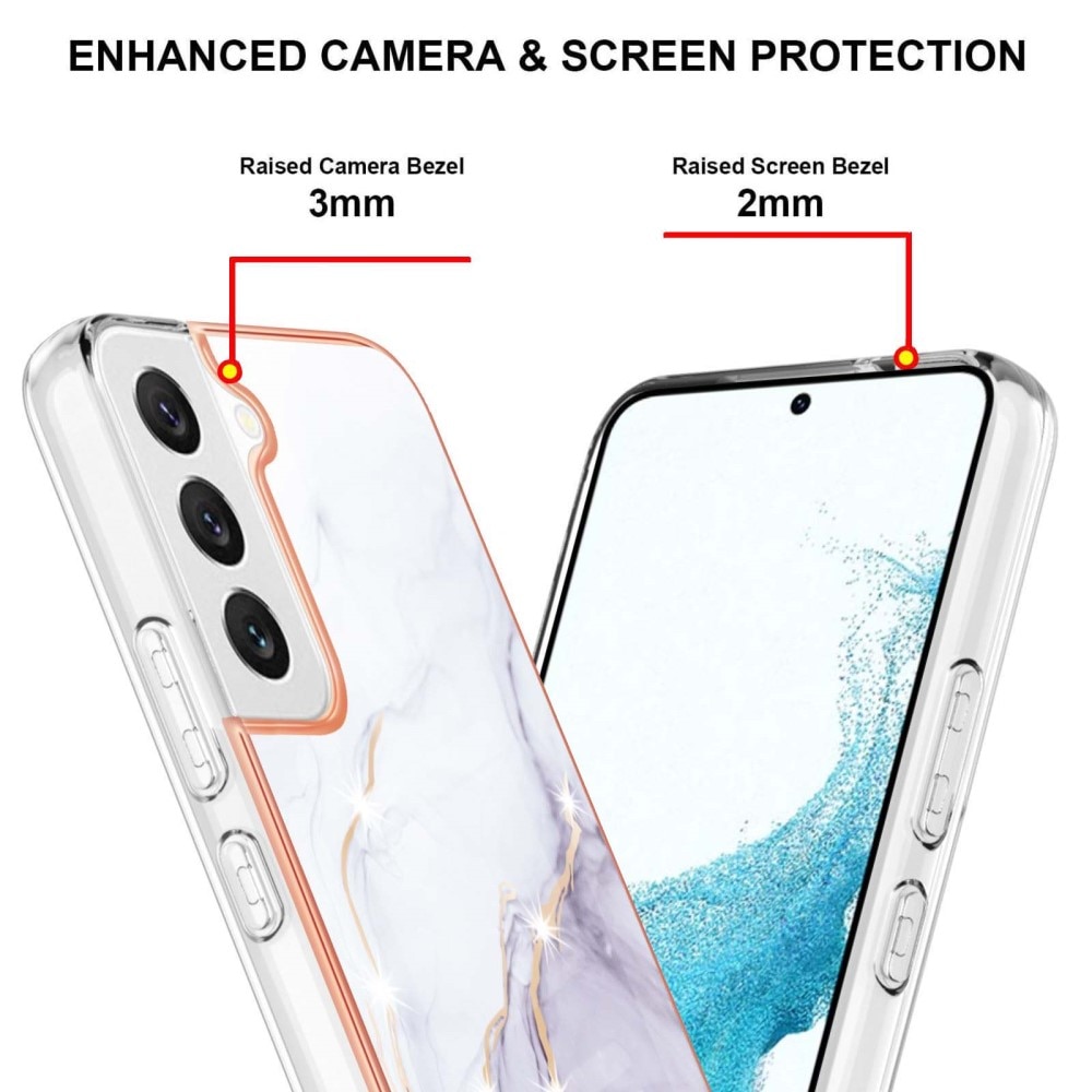 Samsung Galaxy S23 Mobilskal i TPU, vit marmor