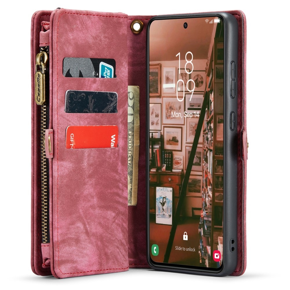 Samsung Galaxy S23 Rymligt plånboksfodral med många kortfack, Röd