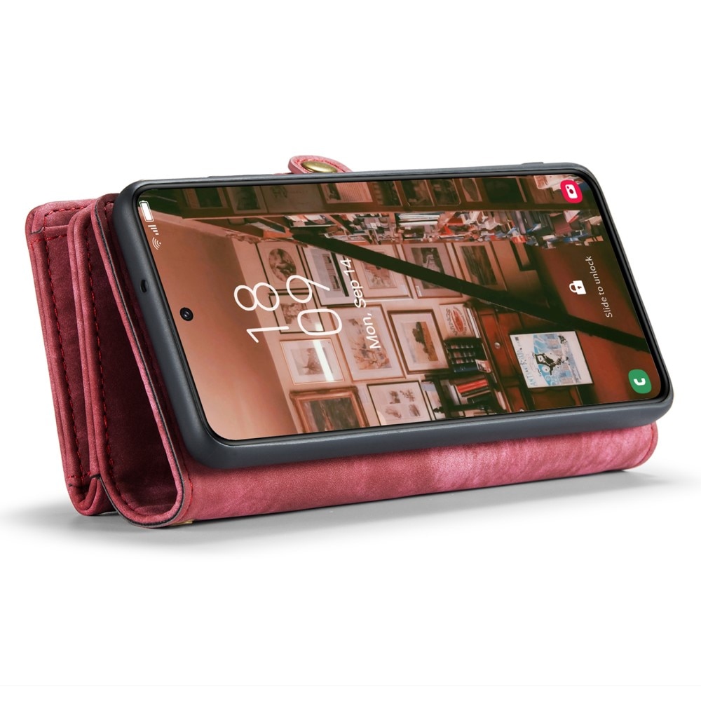 Samsung Galaxy S23 Rymligt plånboksfodral med många kortfack, röd