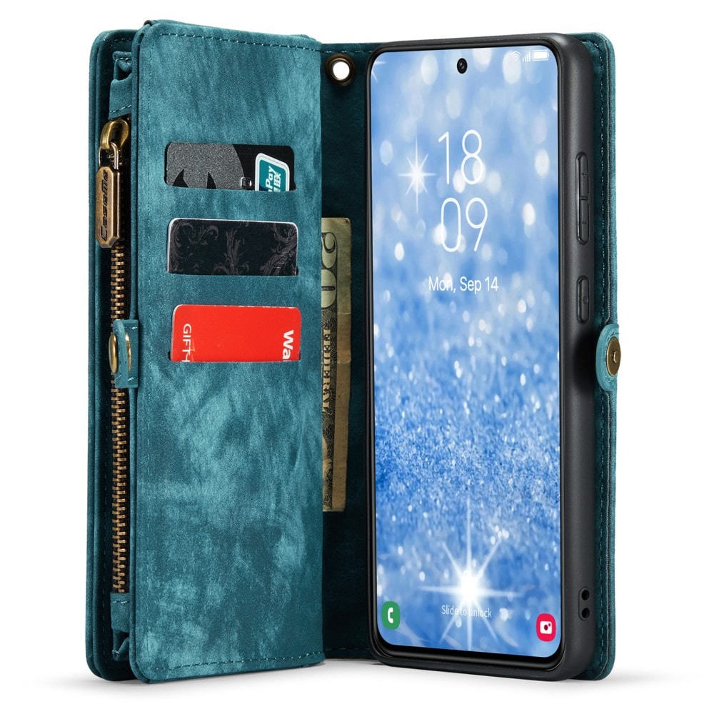 Samsung Galaxy S23 Rymligt plånboksfodral med många kortfack, Blå