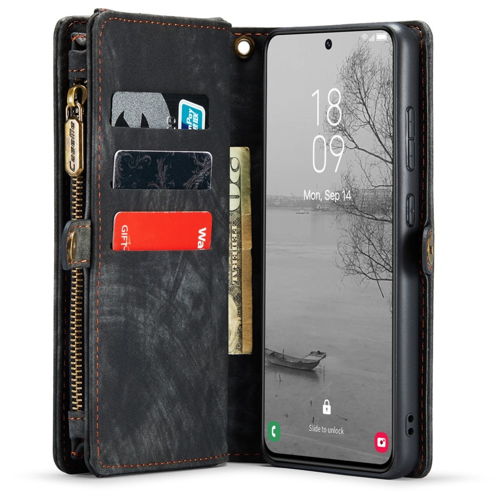 Samsung Galaxy S23 Rymligt plånboksfodral med många kortfack, Grå