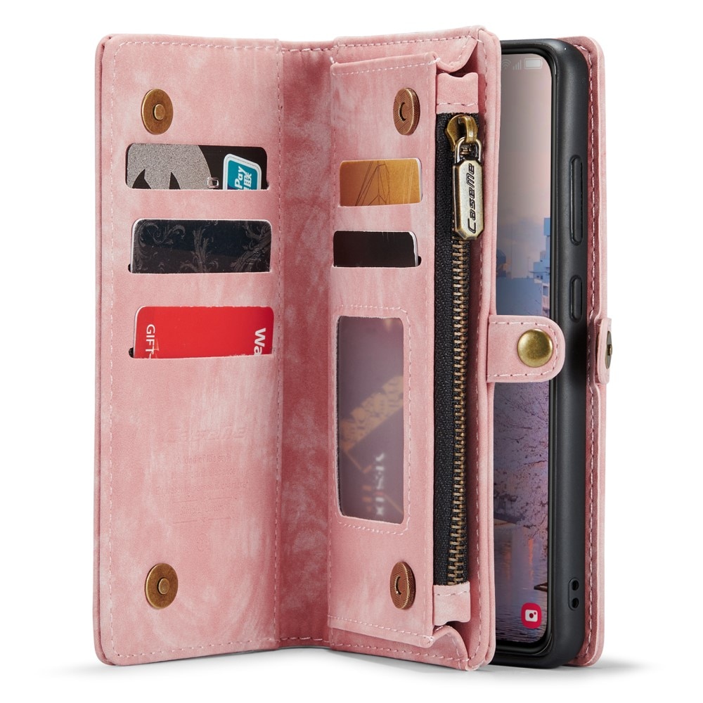 Samsung Galaxy S23 Plus Rymligt plånboksfodral med många kortfack, rosa