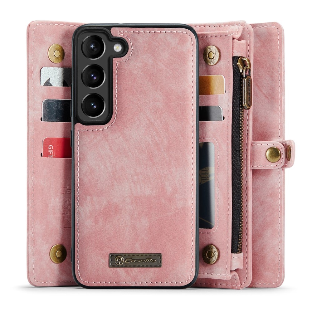 Samsung Galaxy S23 Plus Rymligt plånboksfodral med många kortfack, rosa