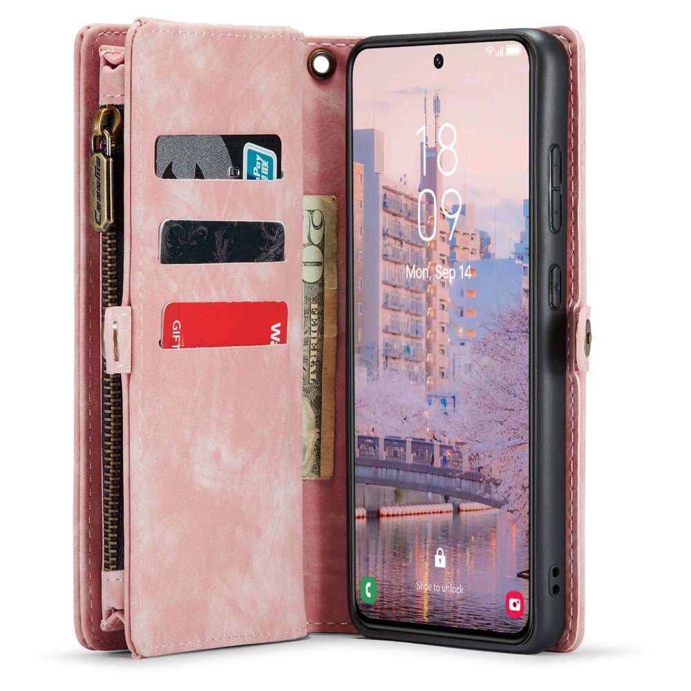 Samsung Galaxy S23 Plus Rymligt plånboksfodral med många kortfack, Rosa