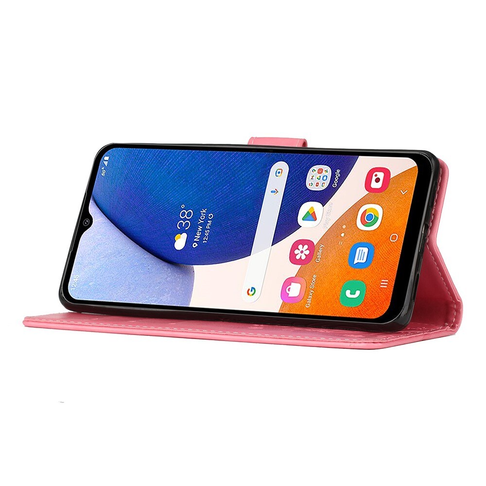 Samsung Galaxy A54 Mobilfodral med fjärilar, Rosa