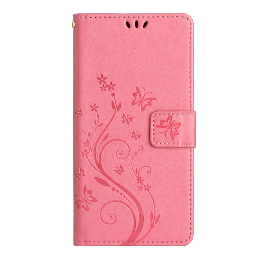 Samsung Galaxy A54 Mobilfodral med fjärilar, Rosa