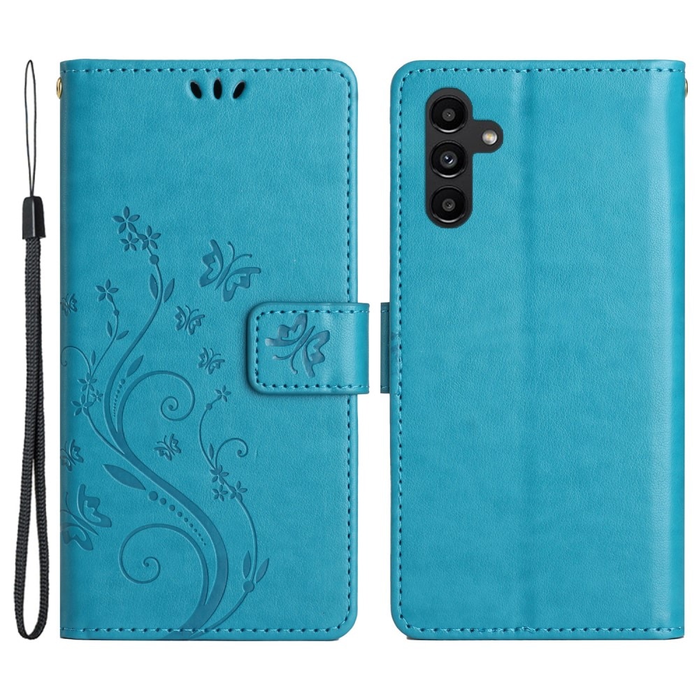 Samsung Galaxy A54 Mobilfodral med fjärilar, blå