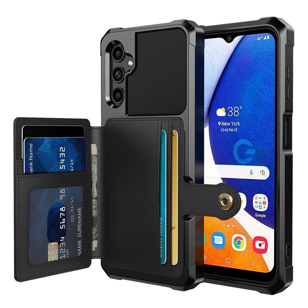 Samsung Galaxy A14 Stöttåligt Mobilskal med Plånbok, svart