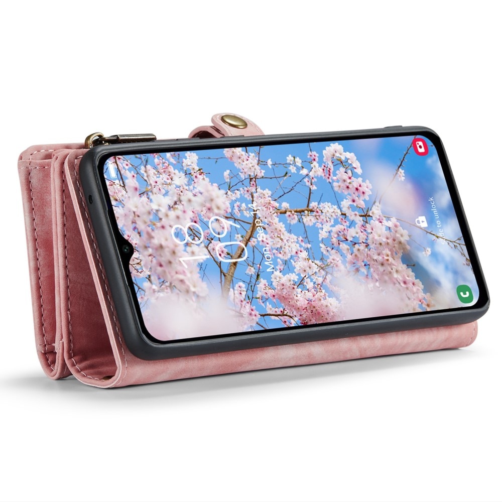 Samsung Galaxy A14 Rymligt plånboksfodral med många kortfack, rosa