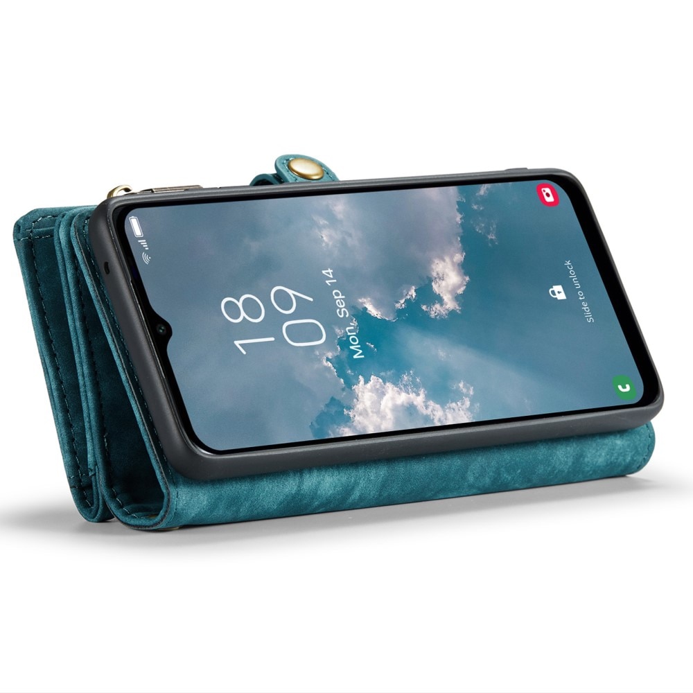 Samsung Galaxy A34 Rymligt plånboksfodral med många kortfack, blå