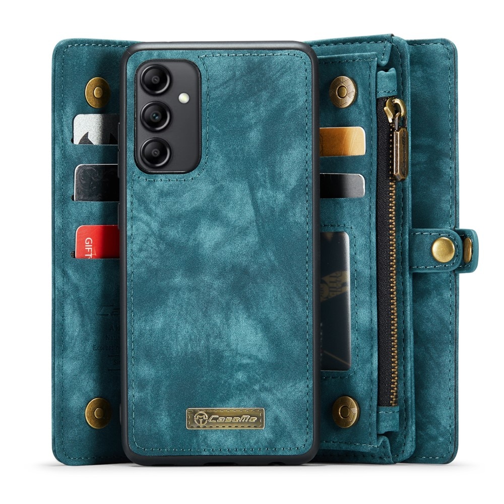 Samsung Galaxy A54 Rymligt plånboksfodral med många kortfack, blå