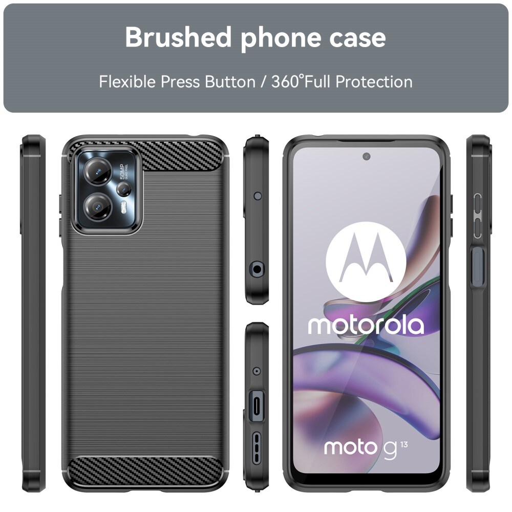 Motorola Moto G23 TPU-skal Brushed, Svart