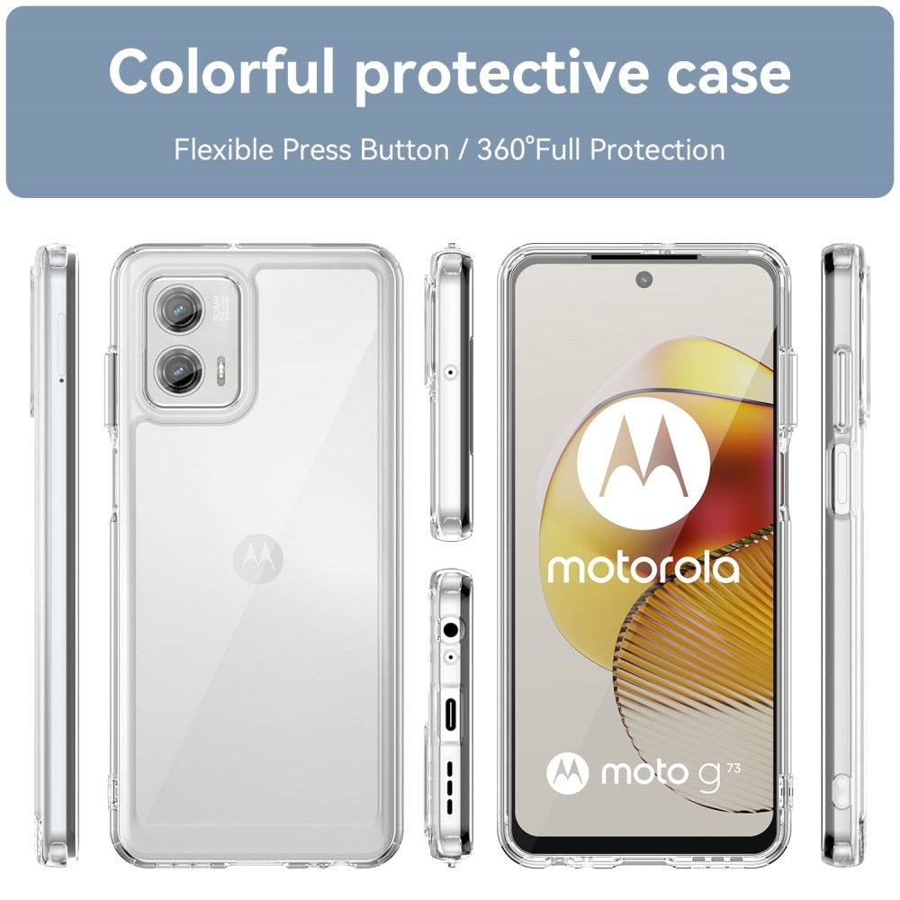 Motorola Moto G73 Crystal Hybrid-skal, transparent