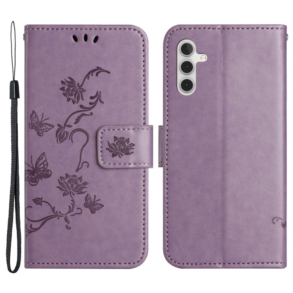 Samsung Galaxy A24 Mobilfodral med fjärilar, Lila