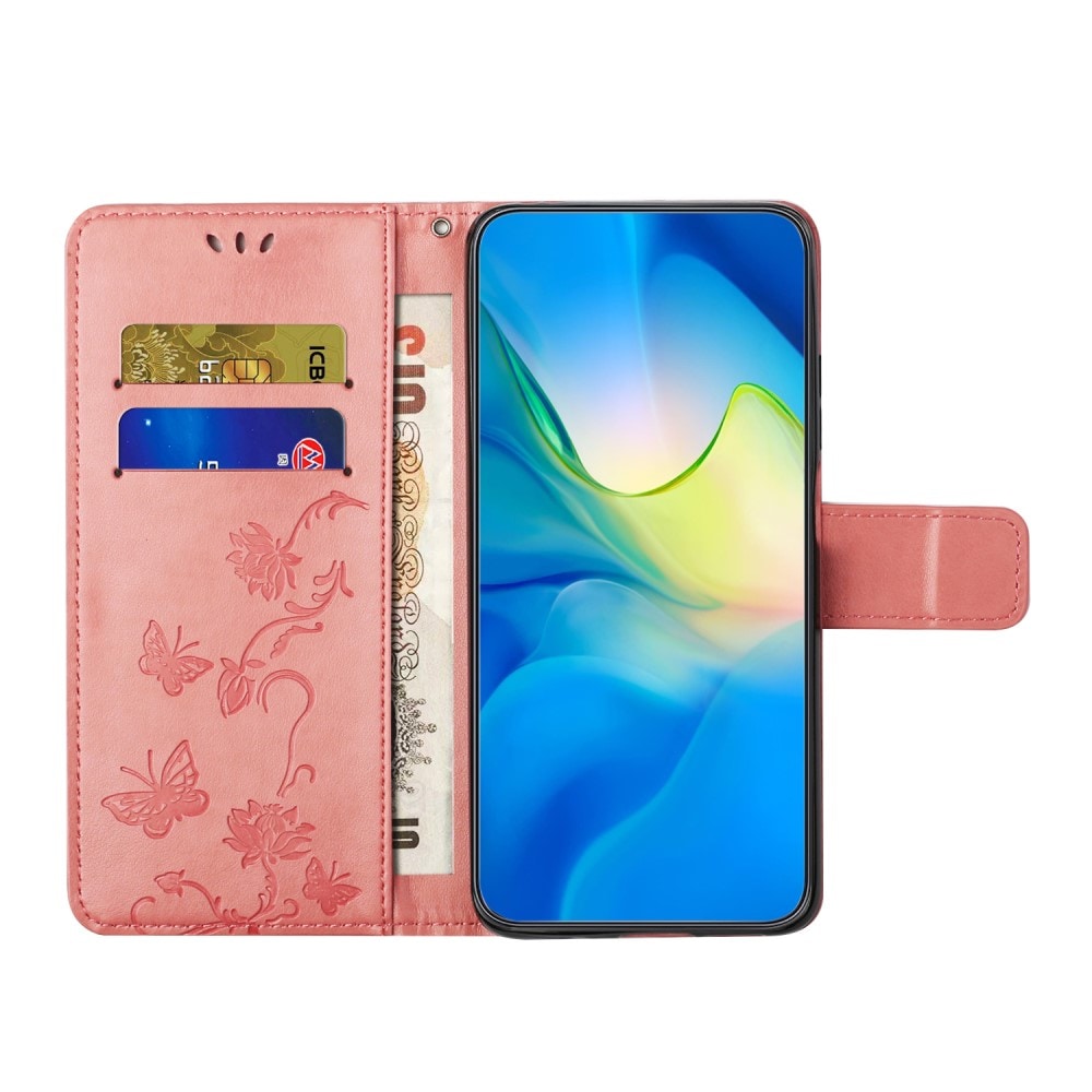 Samsung Galaxy A24 Mobilfodral med fjärilar, Rosa