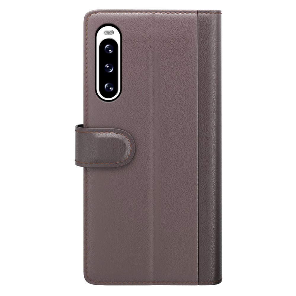 Sony Xperia 10 V Plånboksfodral i Äkta Läder, Brun