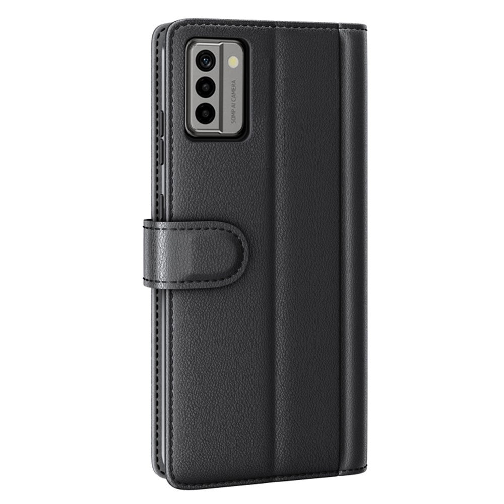 Nokia G22 Plånboksfodral i Äkta Läder, svart