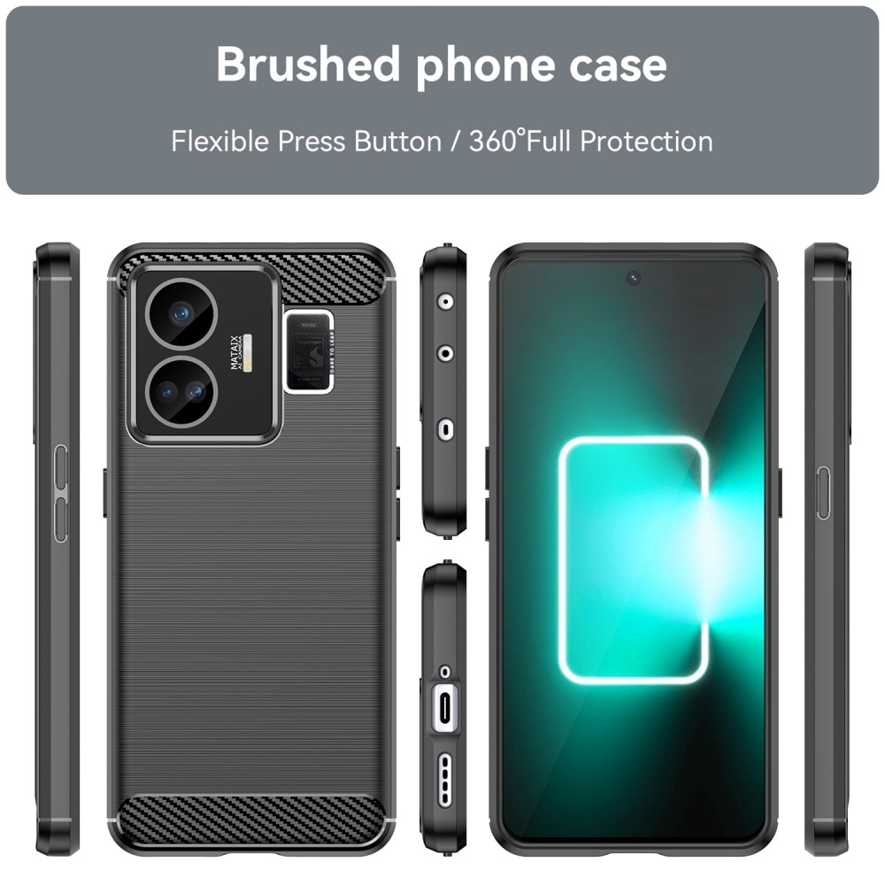 Realme GT3 TPU-skal Brushed, Black