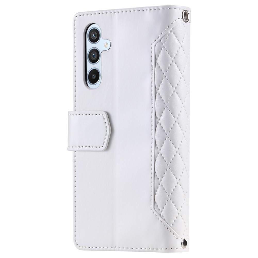 Samsung Galaxy A54 Quiltad plånboksväska, vit
