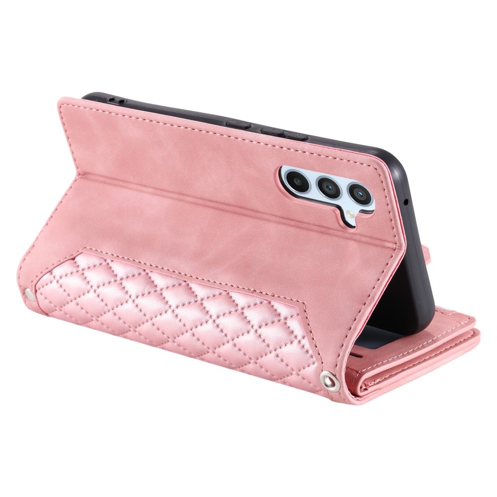 Samsung Galaxy A14 Quiltad plånboksväska, Rosa
