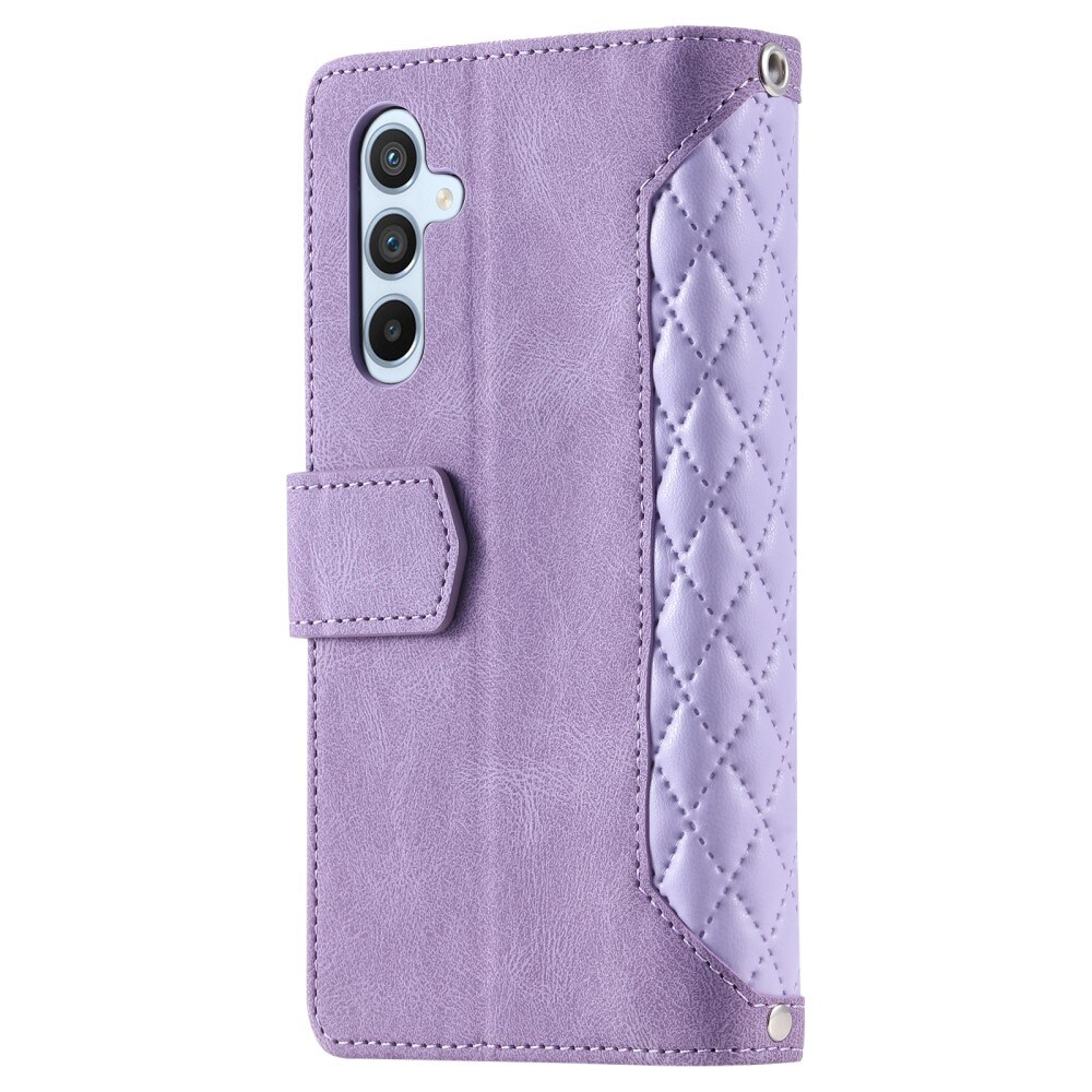 Samsung Galaxy A14 Quiltad plånboksväska, Lila