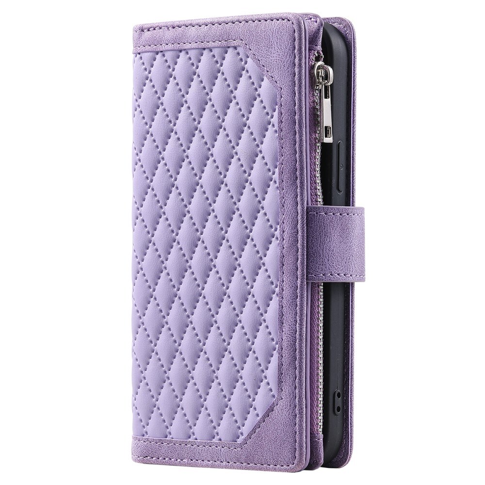 Samsung Galaxy A14 Quiltad plånboksväska, Lila