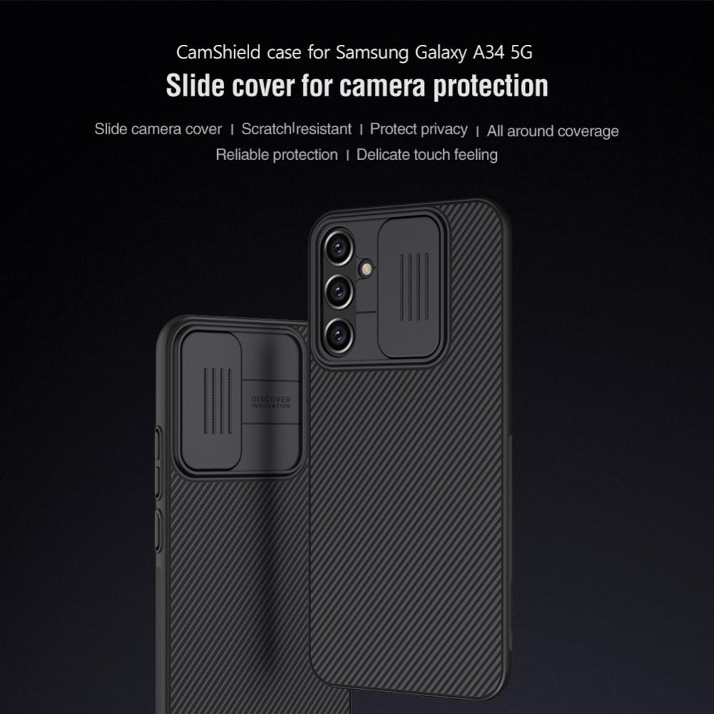 Samsung Galaxy A34 Skal med kameraskydd - CamShield, Svart