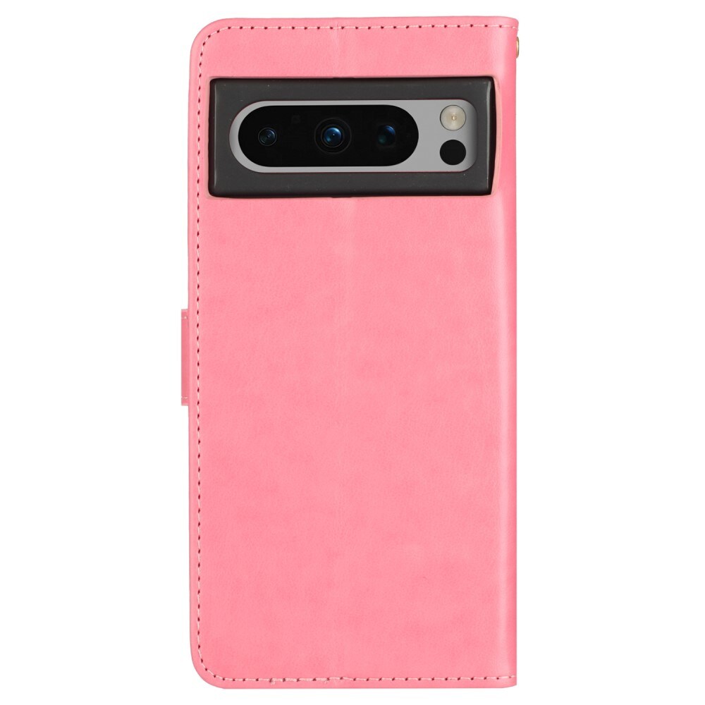 Google Pixel 8 Pro Mobilfodral med fjärilar, Rosa