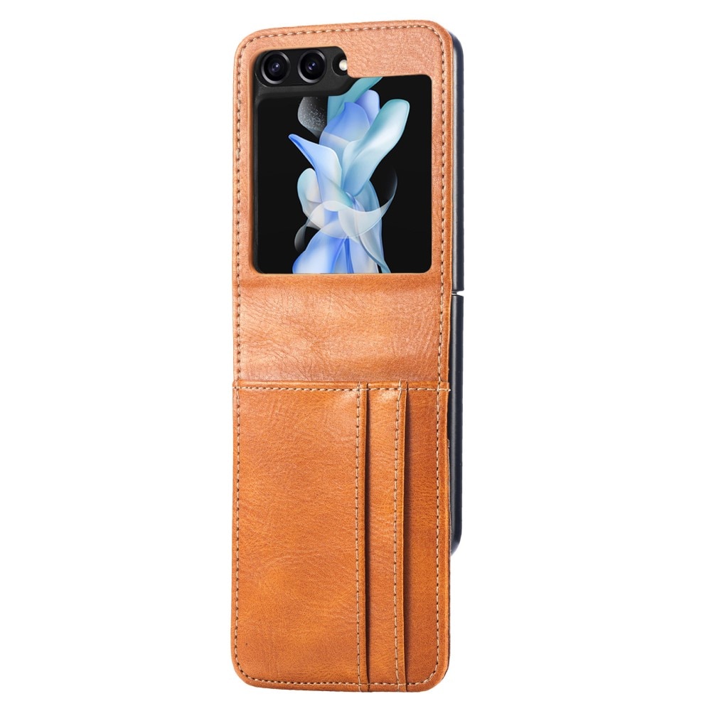 Samsung Galaxy Z Flip 5 Enkelt mobilfodral, cognac