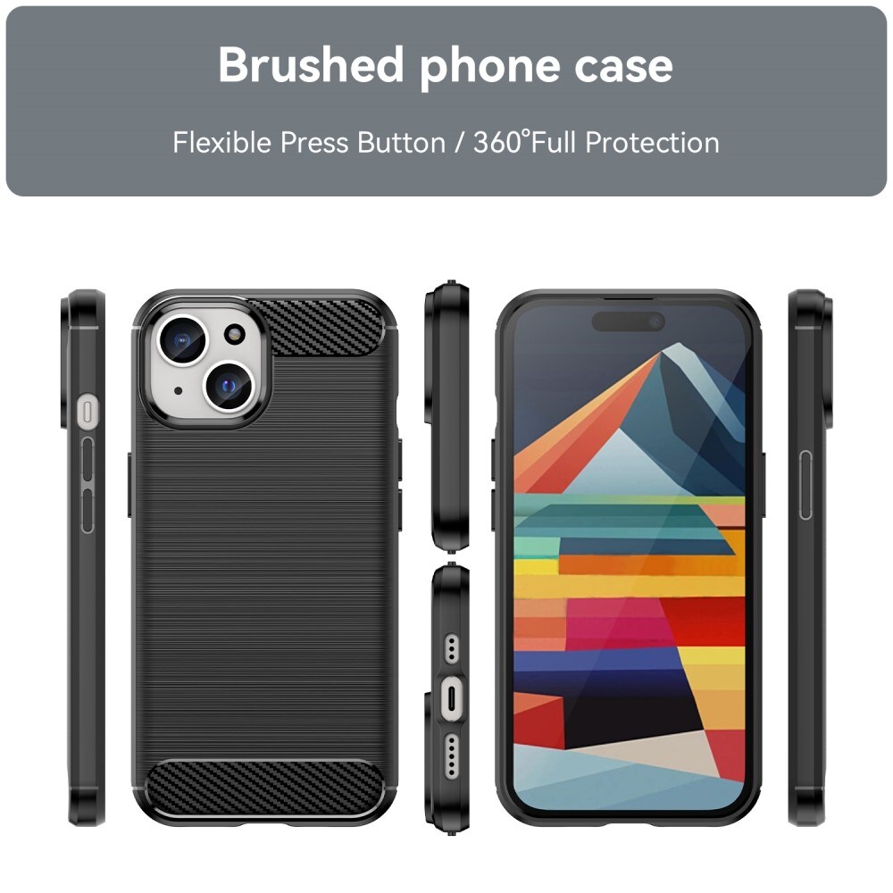 iPhone 15 Plus TPU-skal Brushed, Black