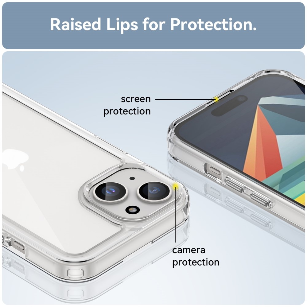 iPhone 15 Plus Crystal Hybrid-skal, transparent