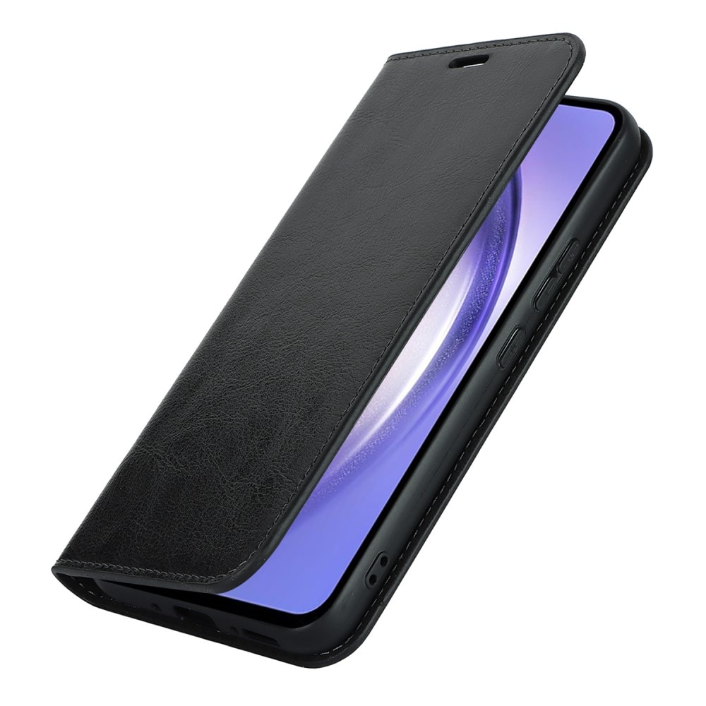 Samsung Galaxy A54 Smidigt mobilfodral i äkta läder, svart