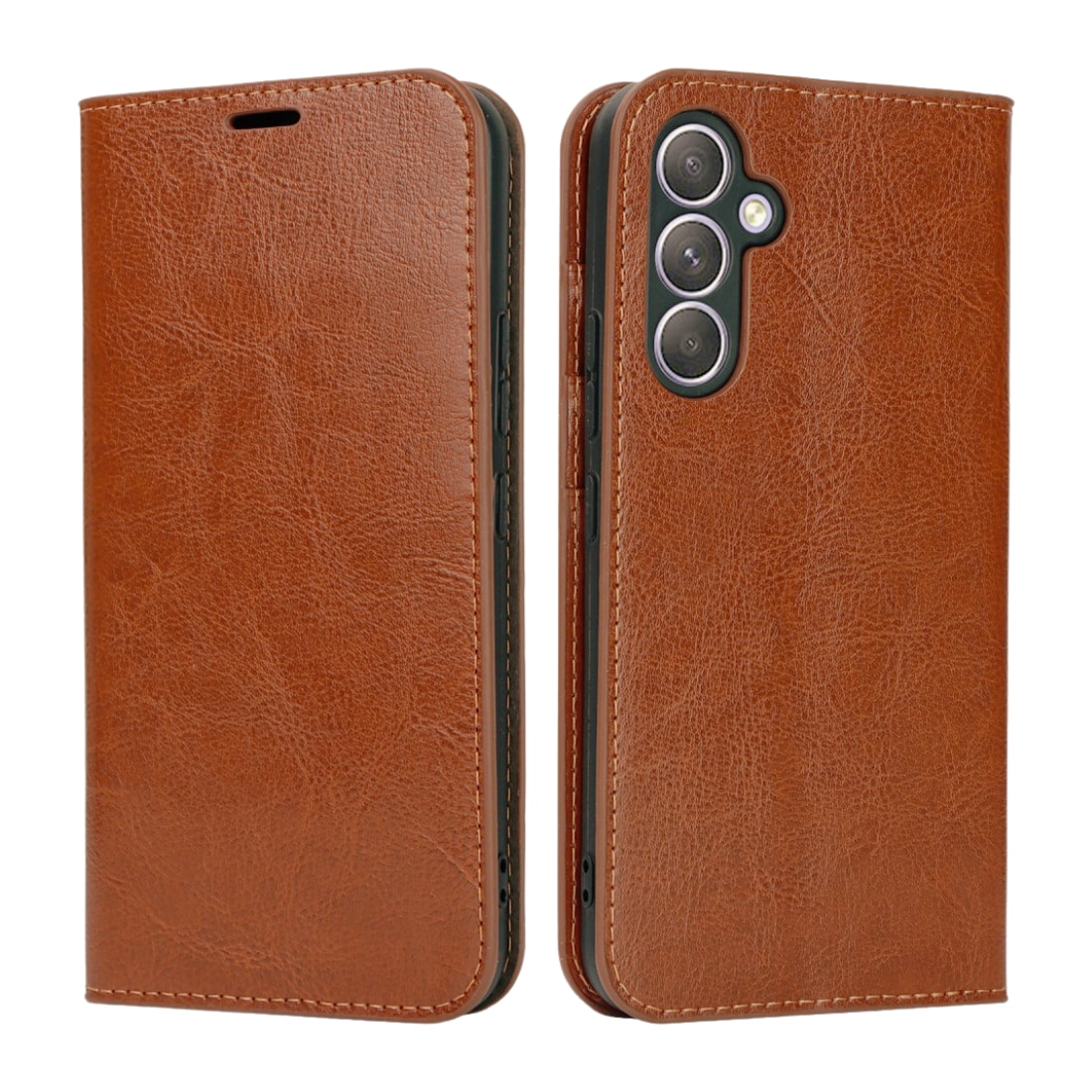 Samsung Galaxy A54 Smidigt mobilfodral i äkta läder, brun