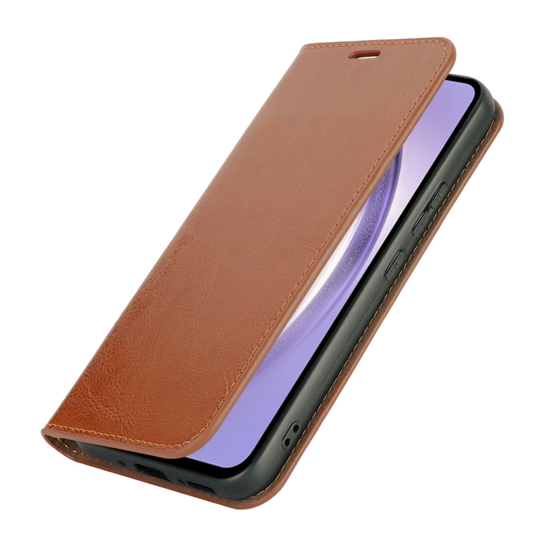 Samsung Galaxy A54 Smidigt mobilfodral i äkta läder, brun