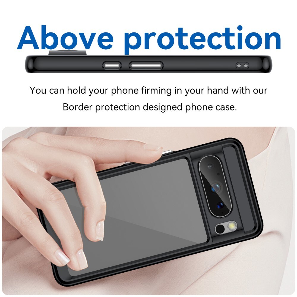 Google Pixel 8 Pro Crystal Hybrid-skal, Svart