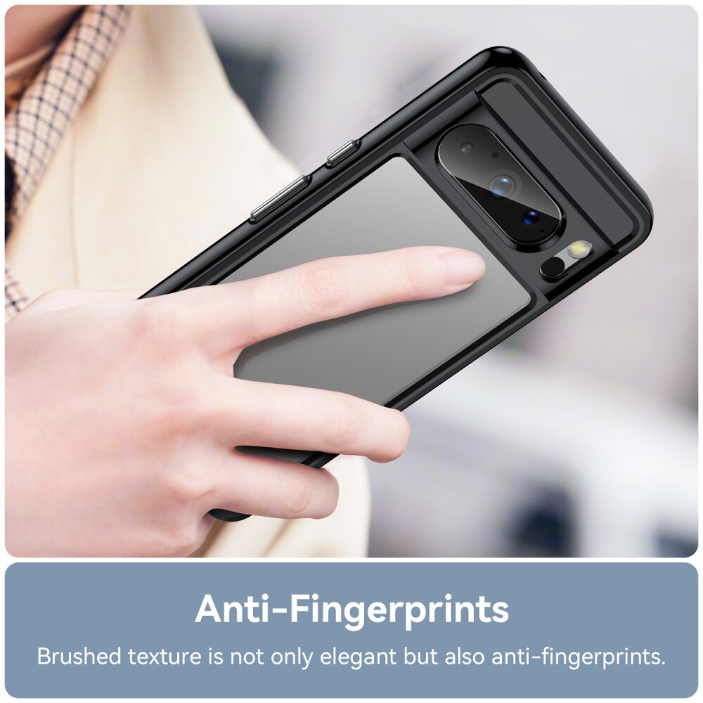 Google Pixel 8 Pro Crystal Hybrid-skal, Svart