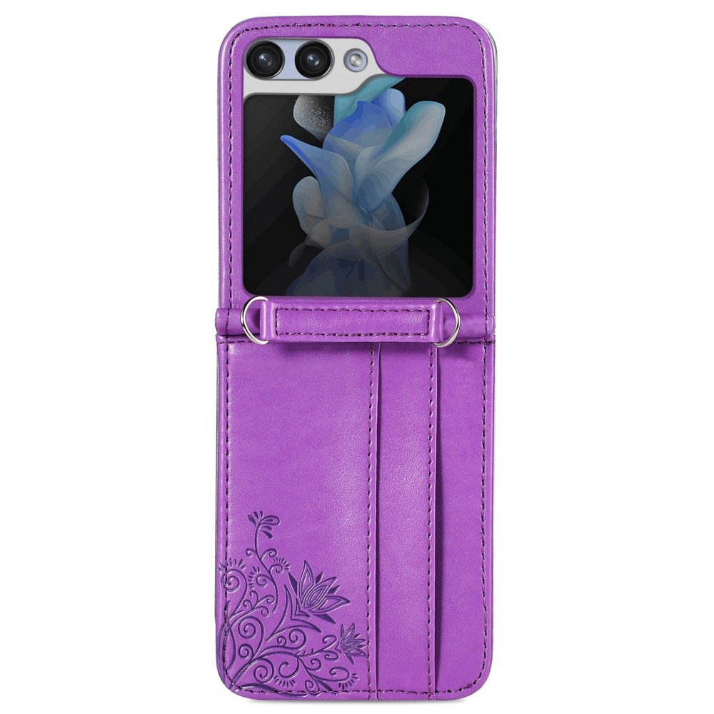 Samsung Galaxy Z Flip 5 Mobilfodral med fjärilar, lila