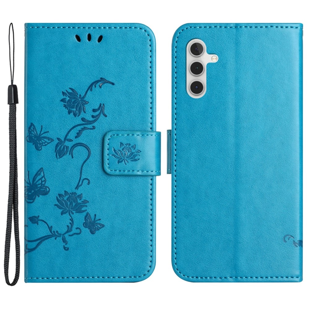 Samsung Galaxy S23 FE Mobilfodral med fjärilar, blå