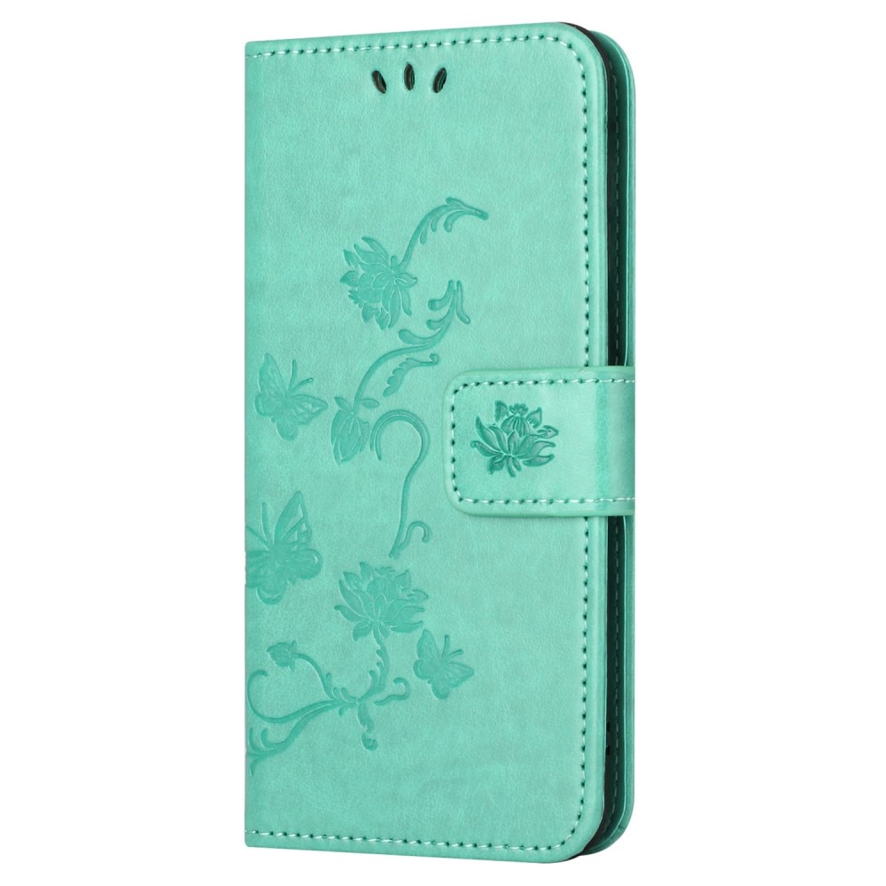 Samsung Galaxy S23 FE Mobilfodral med fjärilar, grön