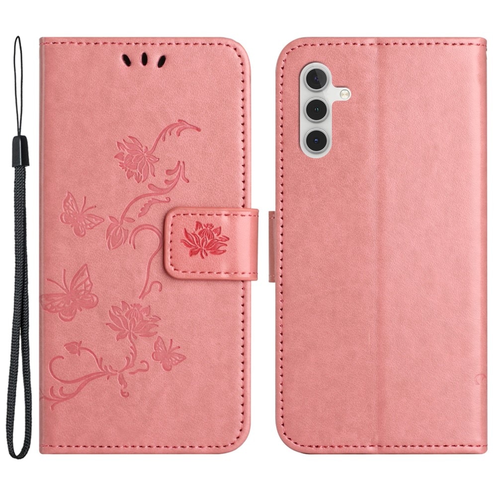 Samsung Galaxy S23 FE Mobilfodral med fjärilar, rosa