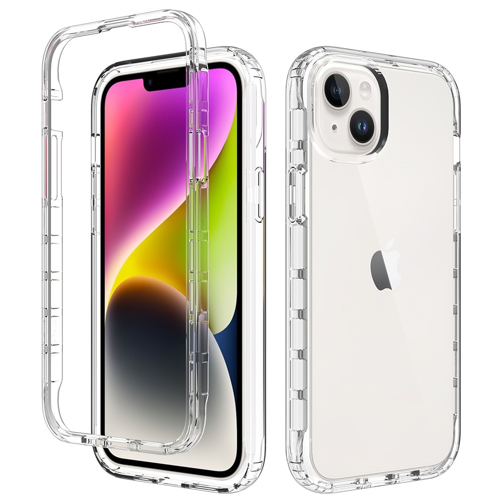 iPhone 15 Plus Stöttåligt mobilskal med skyddsram Genomskinlig